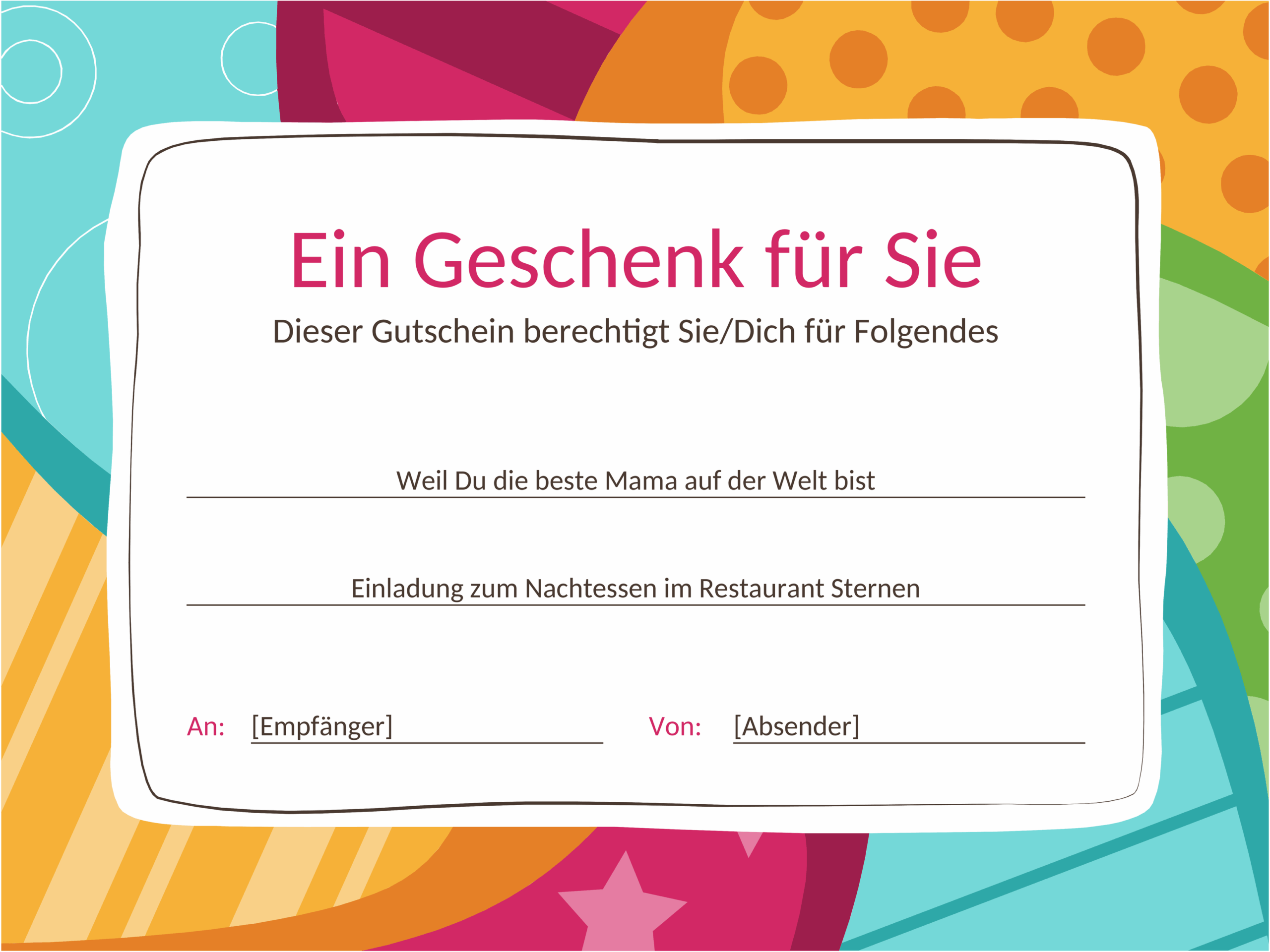 Gutscheinvorlage für Word