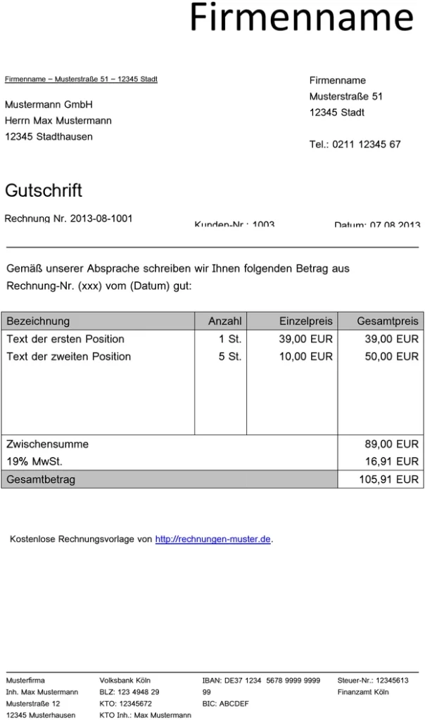 gutschrift-vorlage-fuer-rueckerstattungen-und-gutschriften