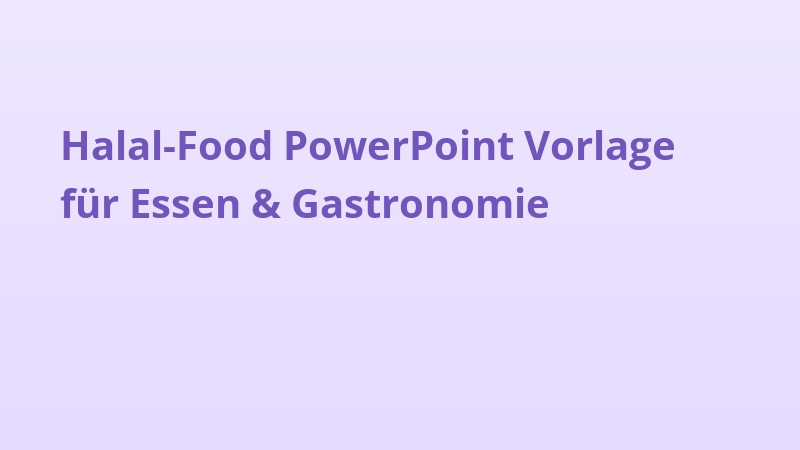 Halal-Food PowerPoint Vorlage für Essen & Gastronomie