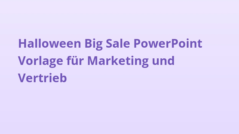Halloween Big Sale PowerPoint Vorlage für Marketing und Vertrieb
