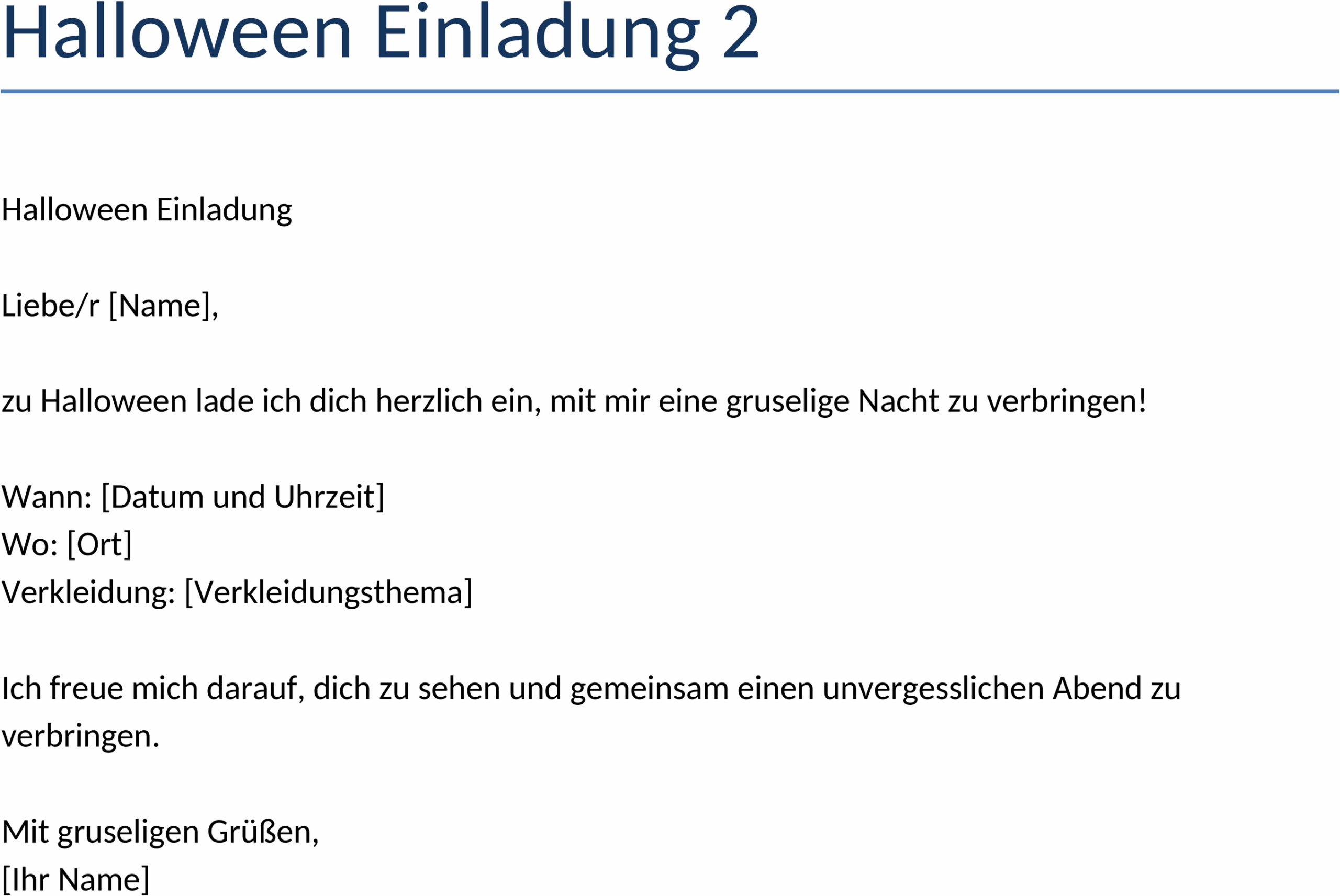 Halloween Einladung Word Vorlage