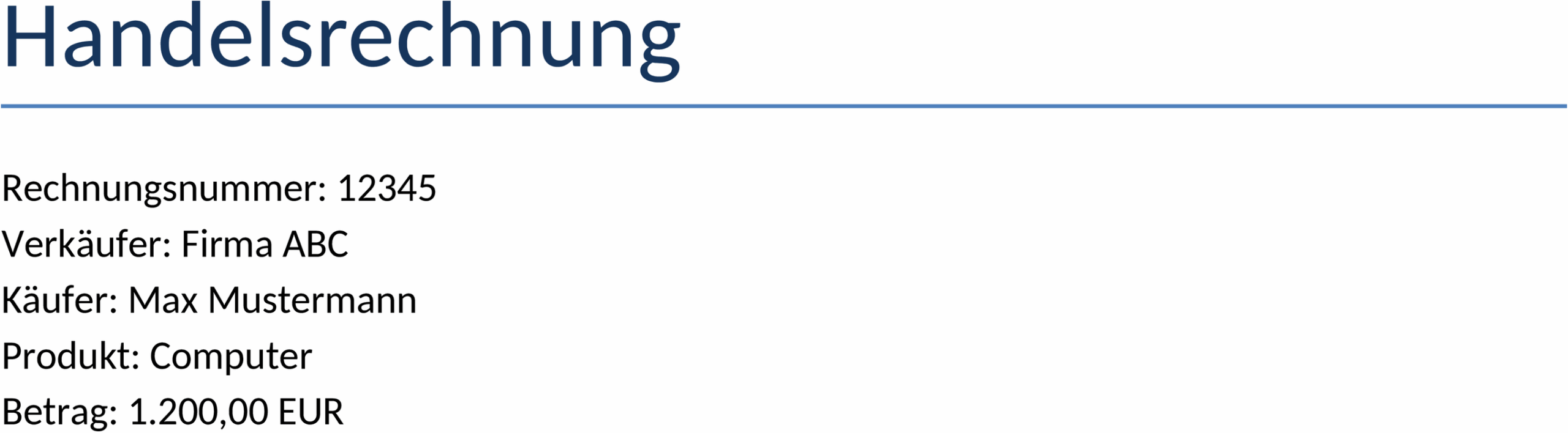 Handelsrechnung Word-Template