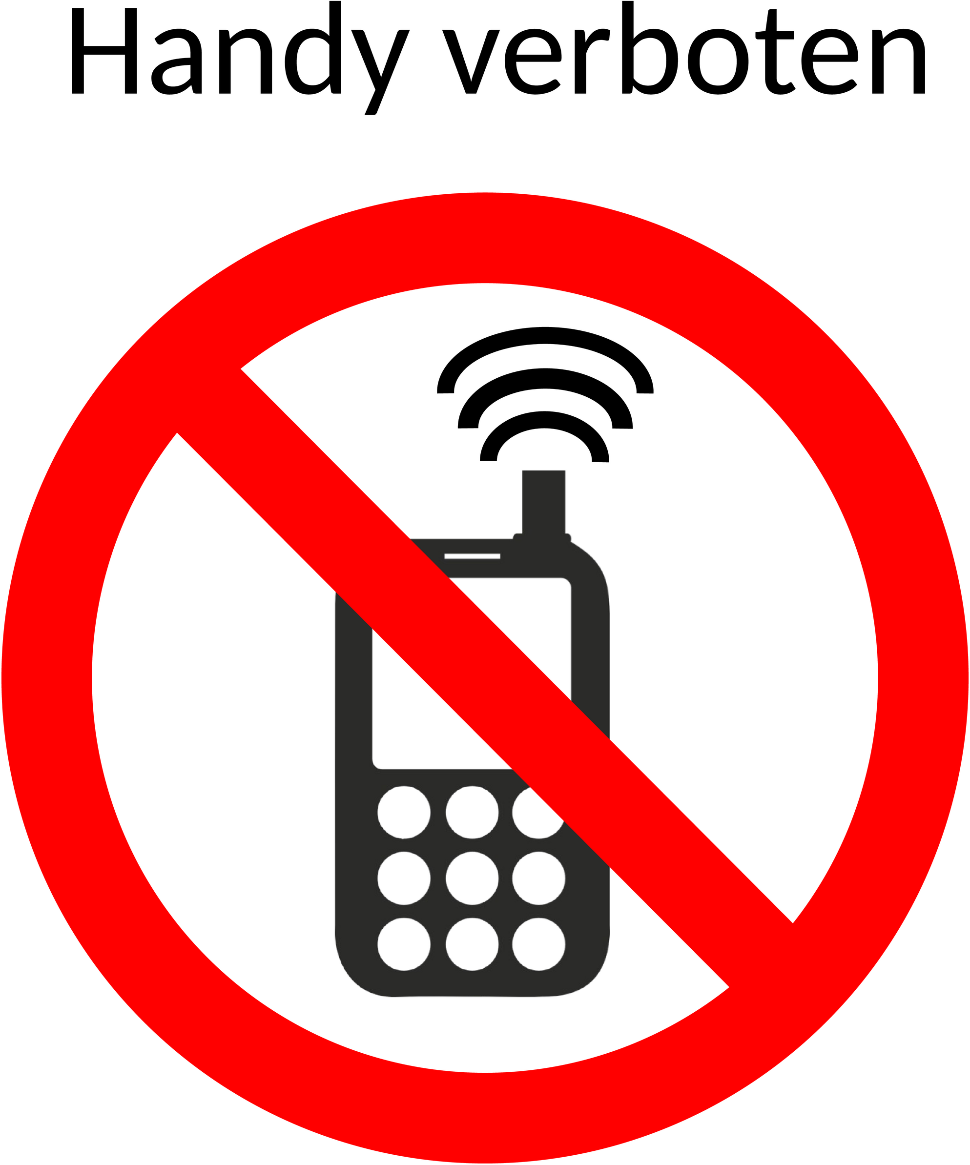 Handy-verboten-Schild im Querformat