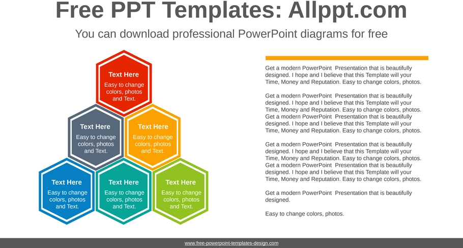 hexagonale-diagramm-powerpoint-vorlage