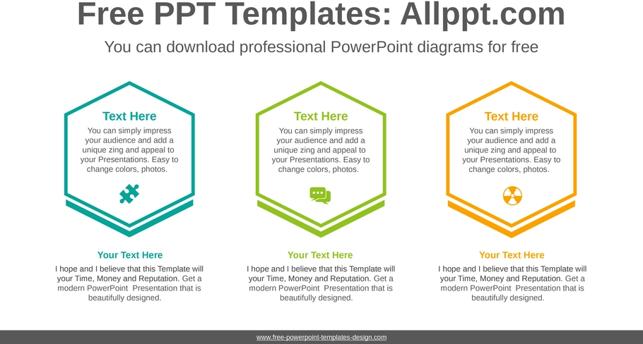 hexagonale-textfelder-und-diagramme-powerpoint