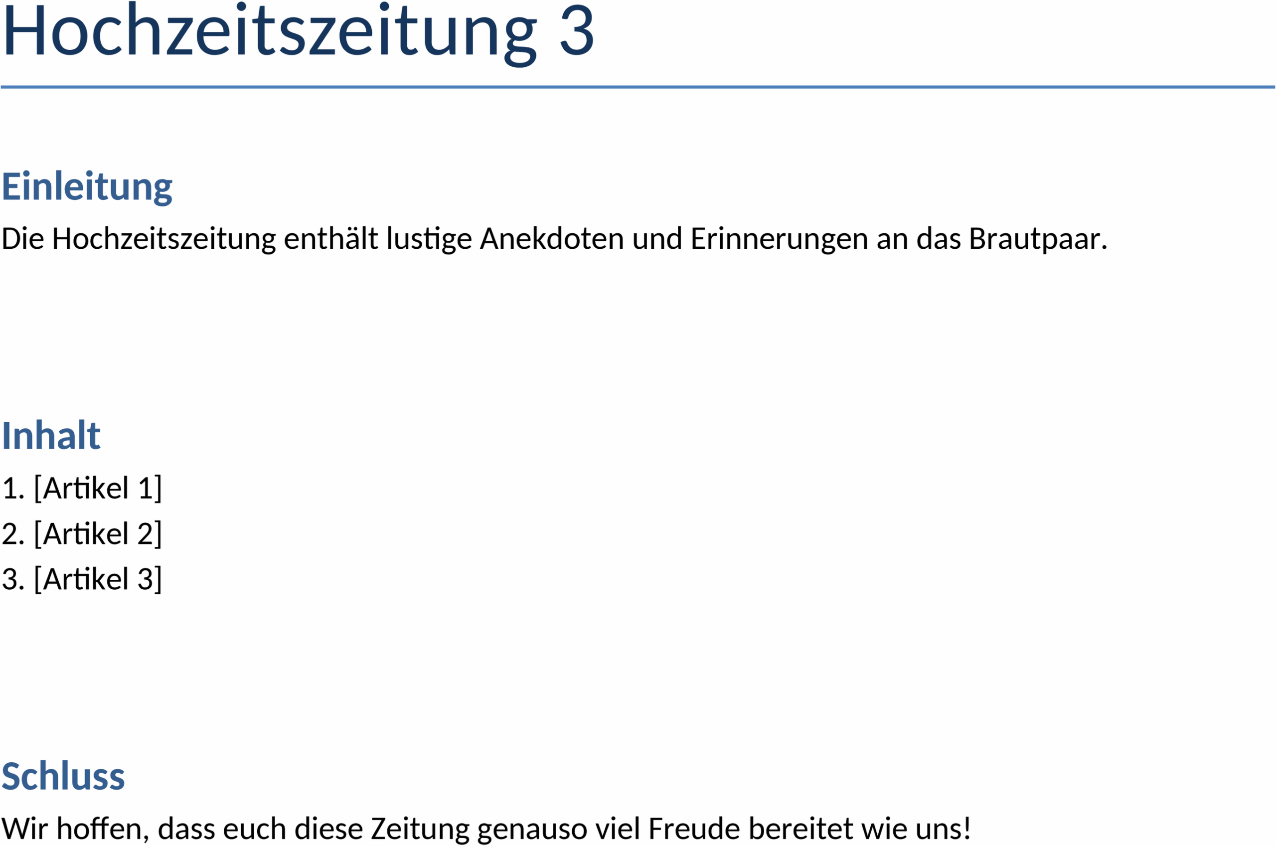 Hochzeitszeitung-Word-Vorlage