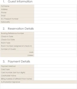 hotel-registrierungsformular-vorlage