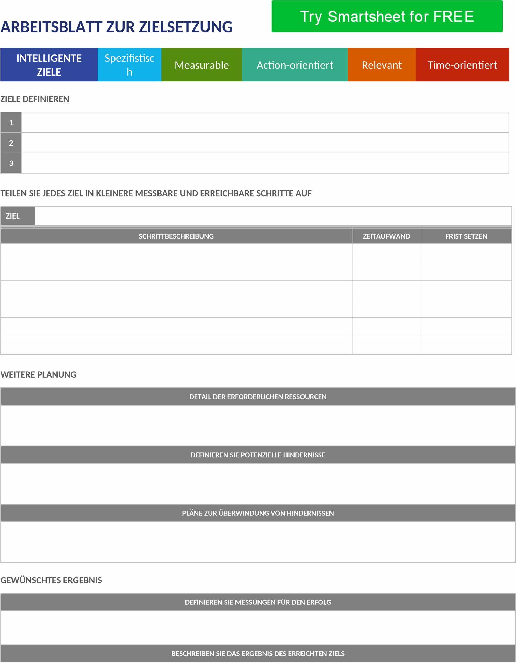 IC-Zielsetzungs-Arbeitsblatt im Word-Format