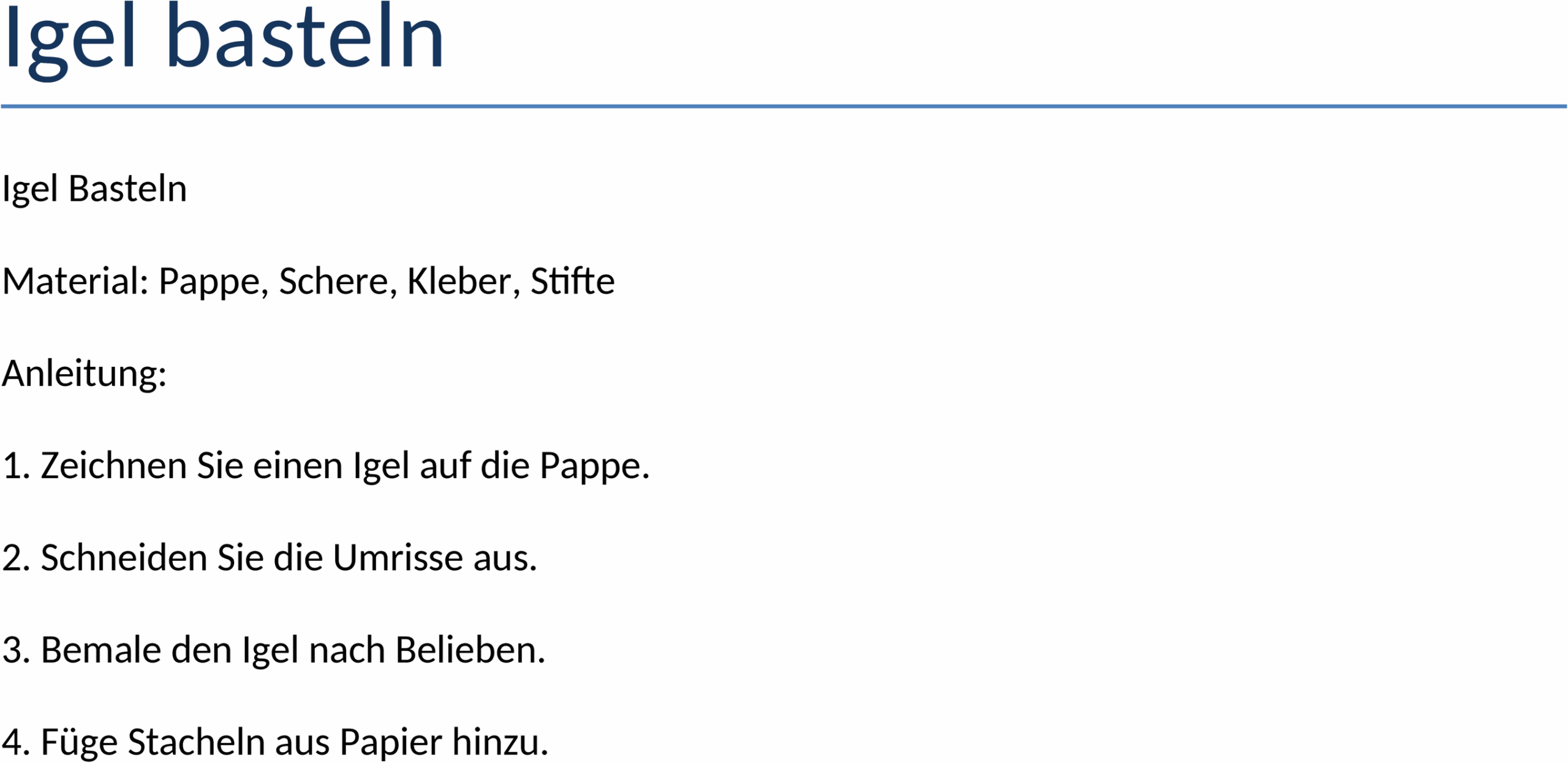 Igel Bastelvorlage: Word Bastelvorlage für Kreative Projekte