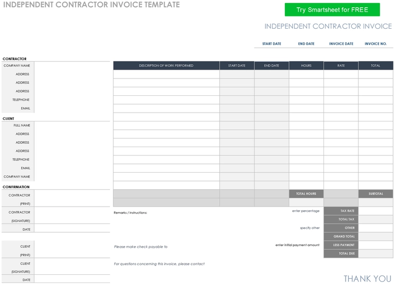 independent-contractor-invoice-vorlage