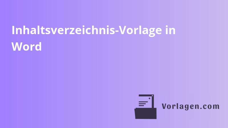 Inhaltsverzeichnis-Vorlage in Word
