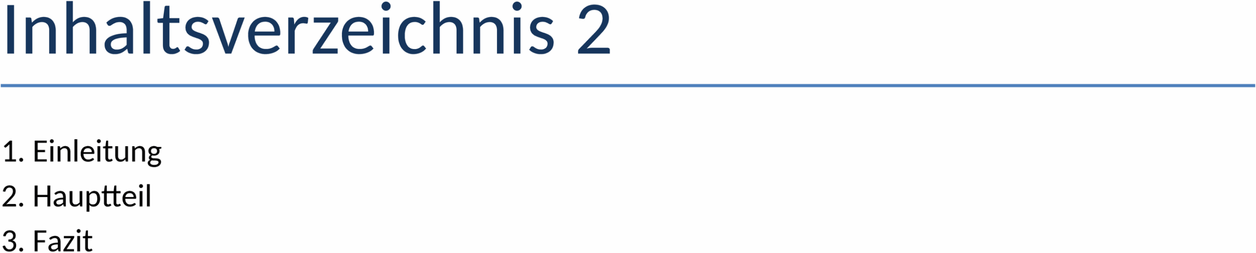 Inhaltsverzeichnis Word-Datei