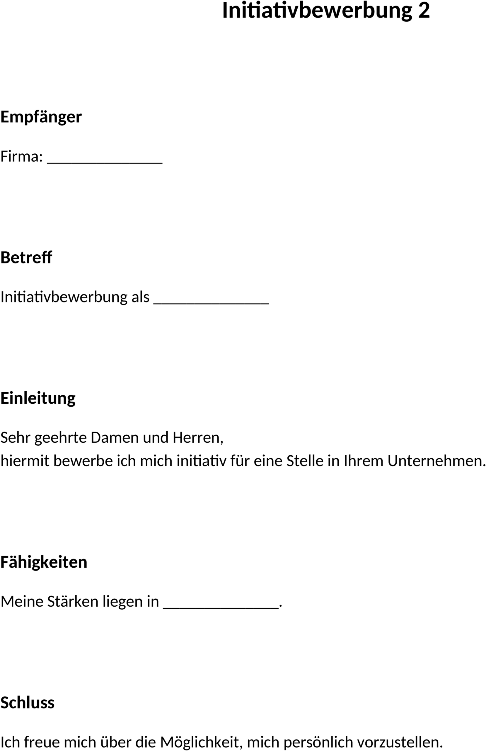 Initiativbewerbung Word-Vorlage: Ein Muss für jeden Jobsuchenden