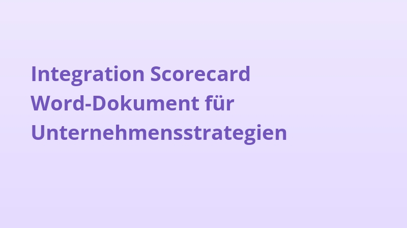 Integration Scorecard Word-Dokument für Unternehmensstrategien