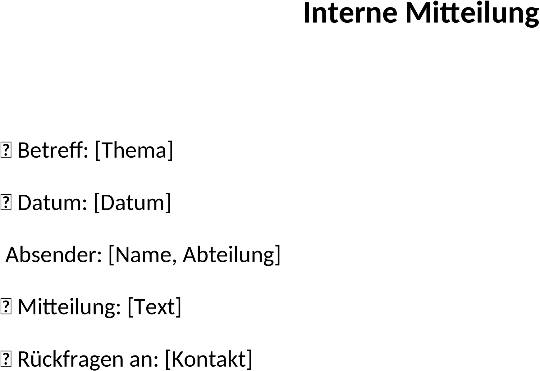 Interne Mitteilung Word-Datei