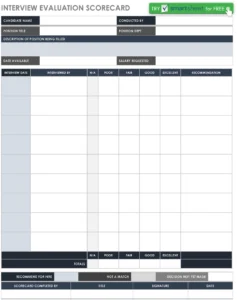 interview-evaluation-scorecard-vorlage