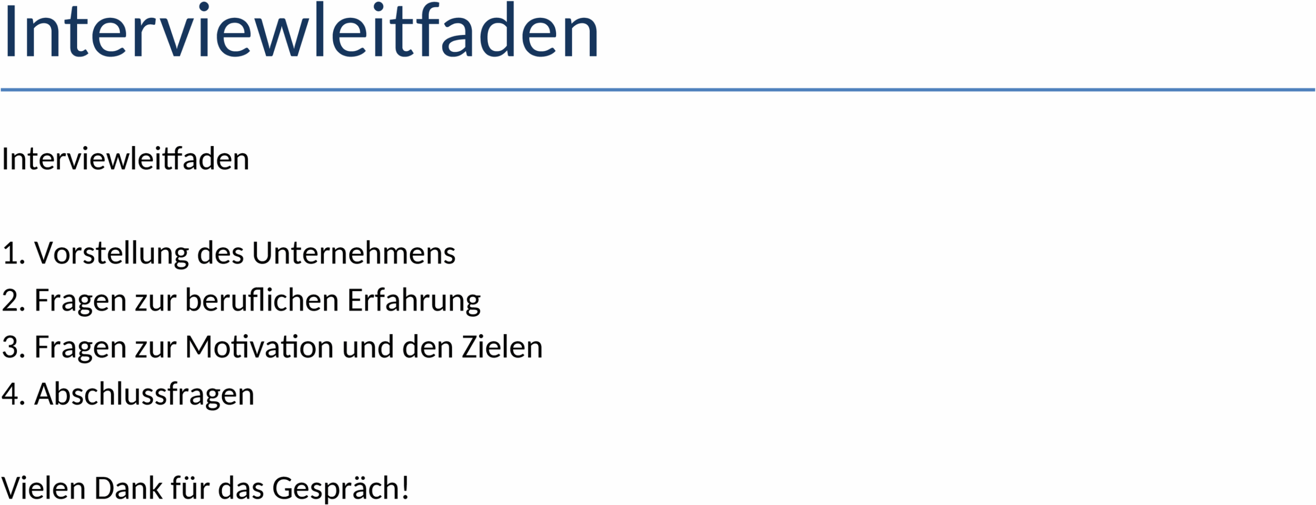 Interviewleitfaden Word-Datei: Struktur und Einsatzmöglichkeiten