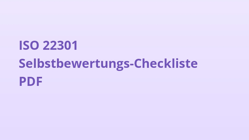 ISO 22301 Selbstbewertungs-Checkliste PDF