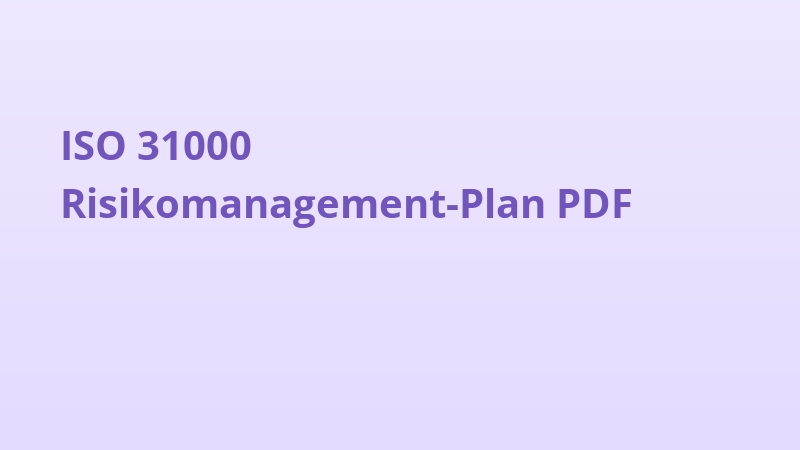 ISO 31000 Risikomanagement-Plan PDF
