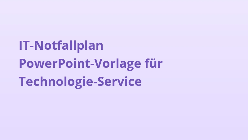 IT-Notfallplan PowerPoint-Vorlage für Technologie-Service