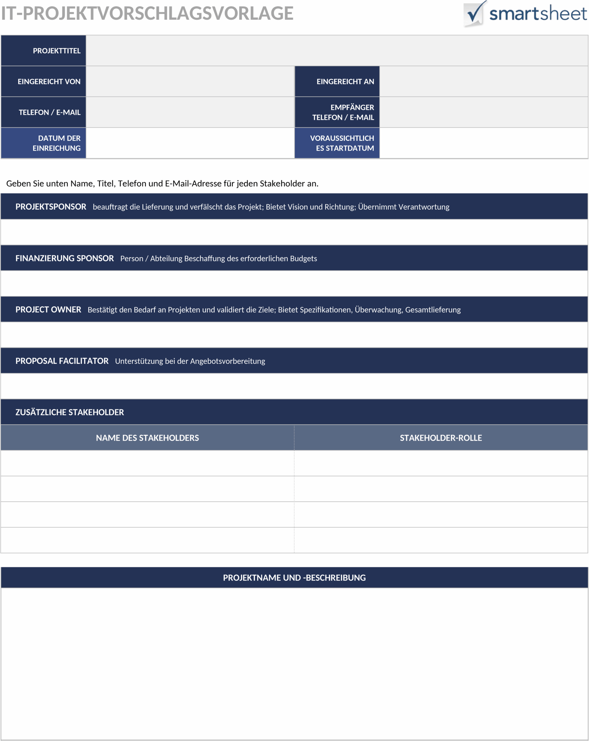 IT-Projektvorschlag Word Vorlage