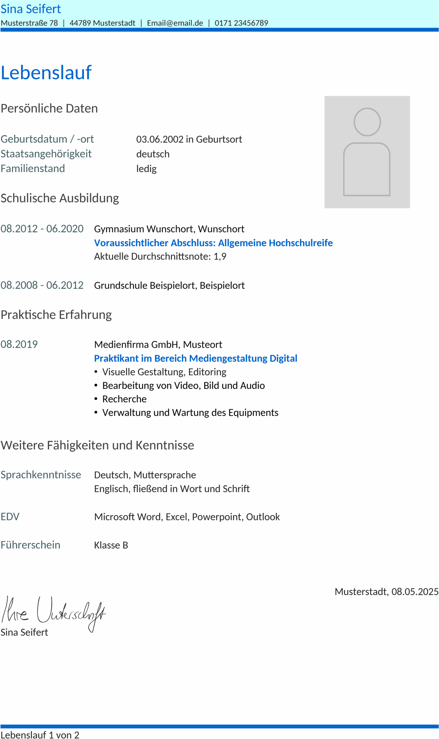 Jährlicher Planer für Word