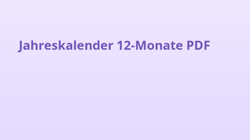 Jahreskalender 12-Monate PDF