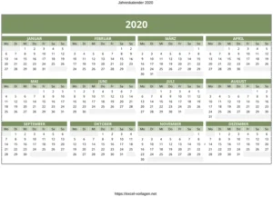 jahreskalender-zur-zeitplanung-2020