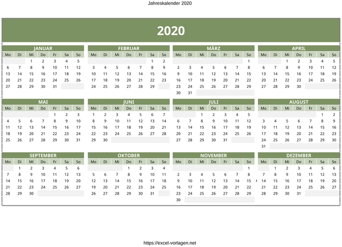 jahreskalender-zur-zeitplanung-2020