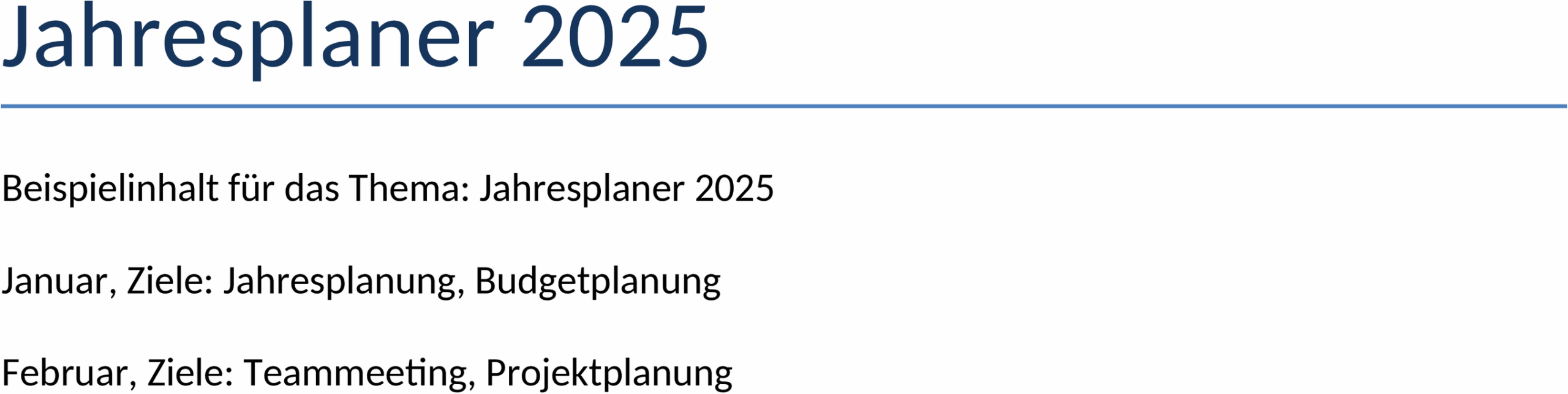 Jahresplaner 2025 im Word-Format