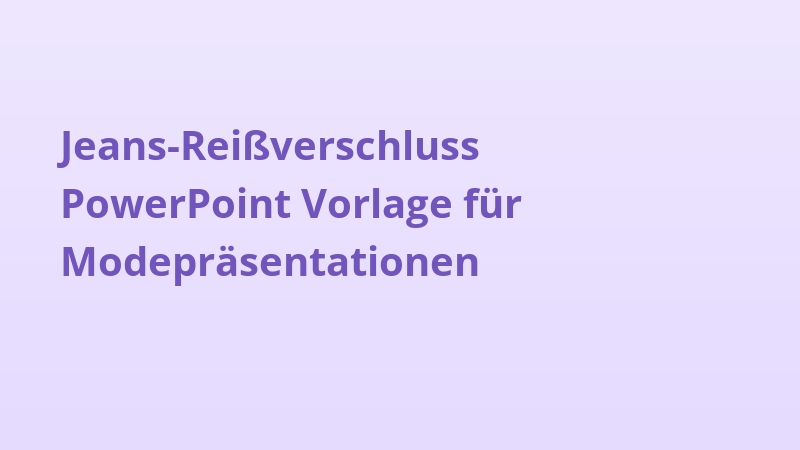 Jeans-Reißverschluss PowerPoint Vorlage für Modepräsentationen