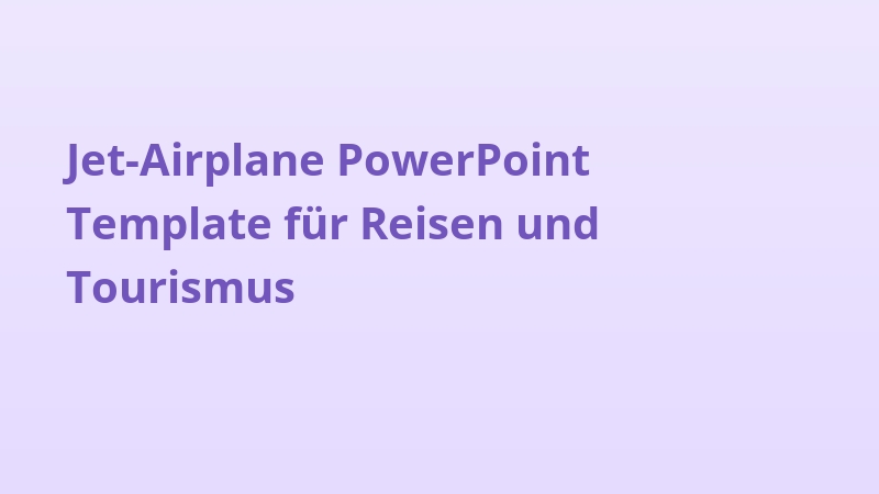 Jet-Airplane PowerPoint Template für Reisen und Tourismus