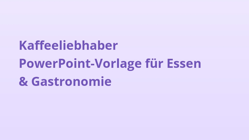 Kaffeeliebhaber PowerPoint-Vorlage für Essen & Gastronomie
