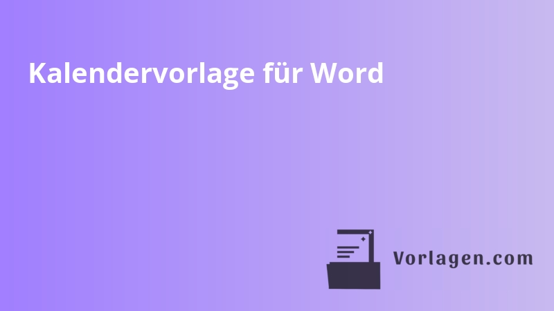 Kalendervorlage für Word