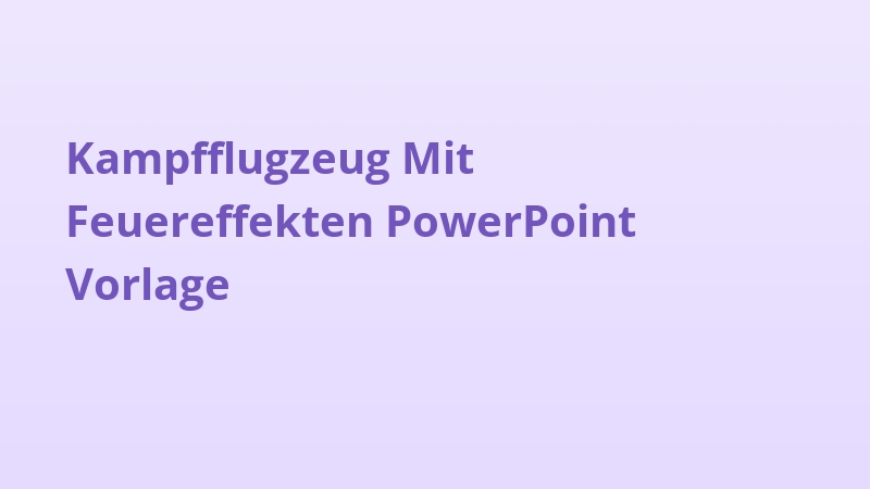 Kampfflugzeug Mit Feuereffekten PowerPoint Vorlage