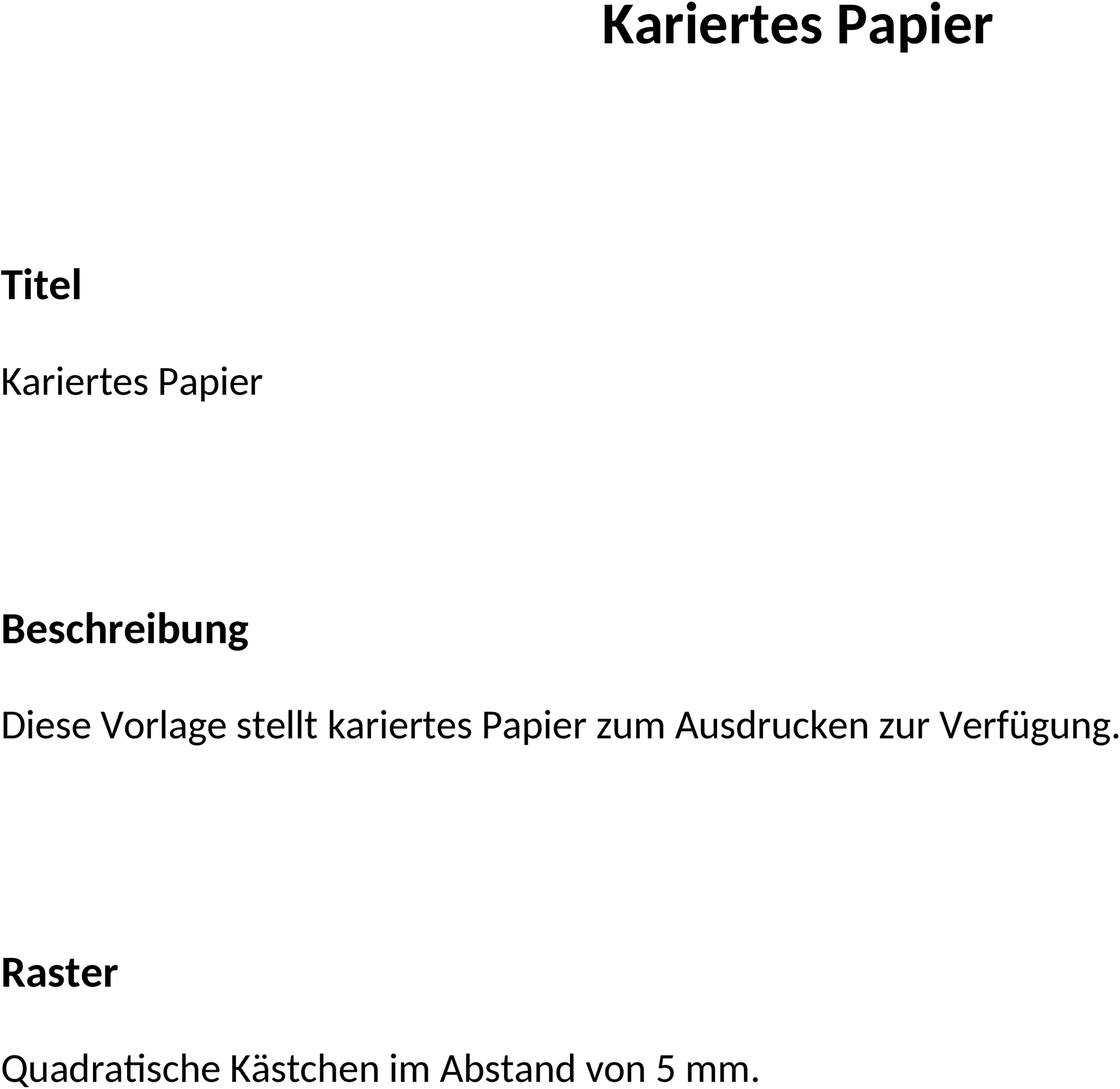 Kariertes Papier Word-Template