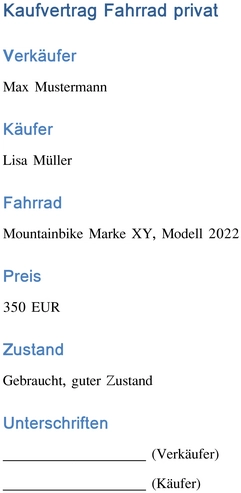 kaufvertrag-fahrrad-privat