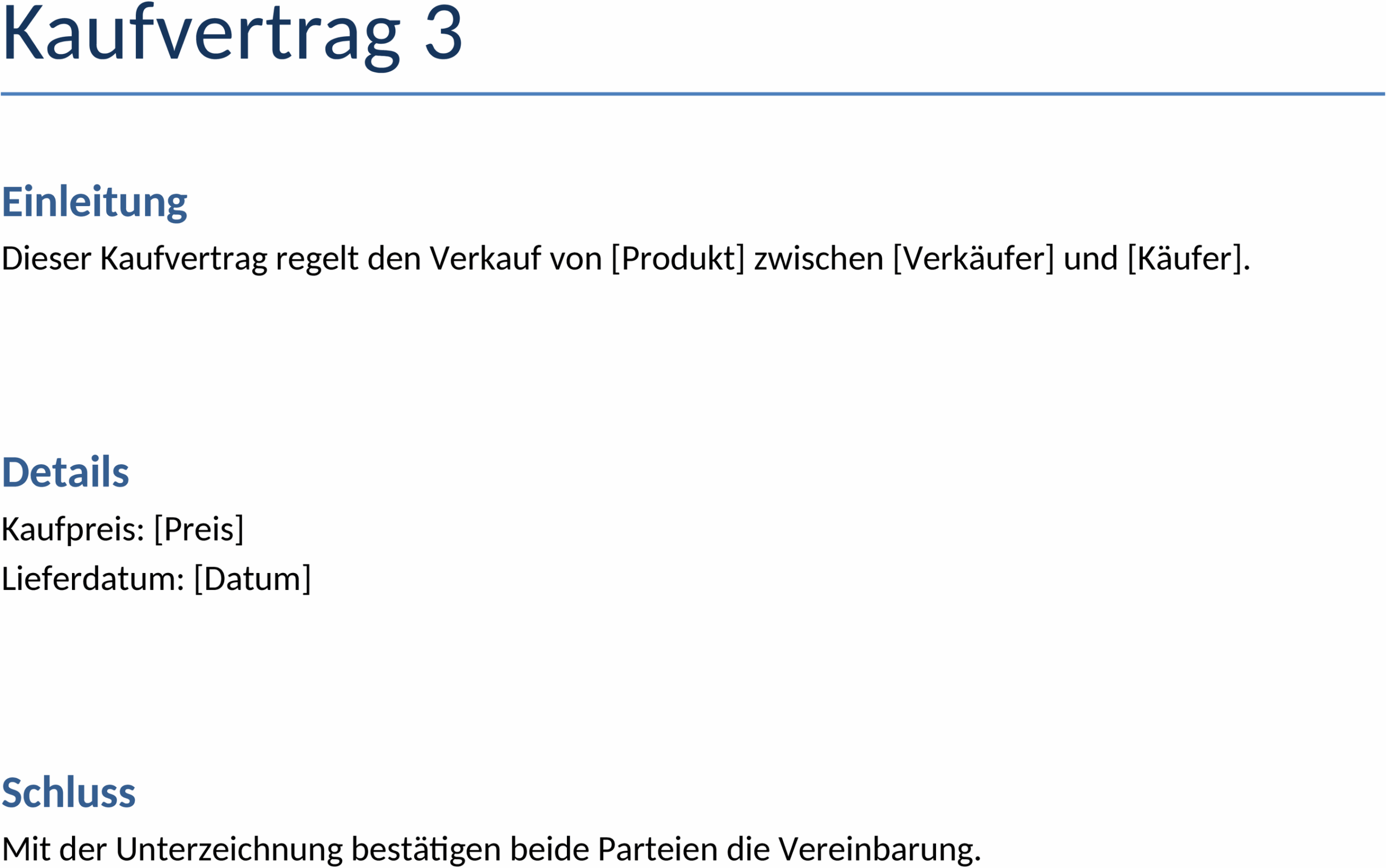 Word-Dokument Kaufvertrag