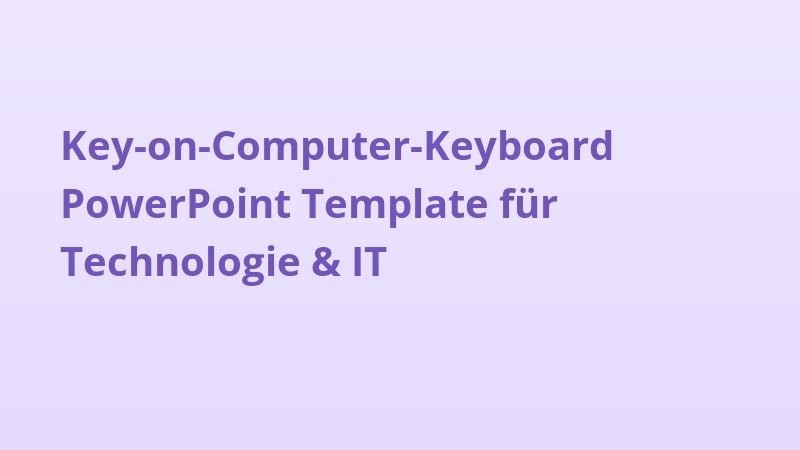 Key-on-Computer-Keyboard PowerPoint Template für Technologie & IT