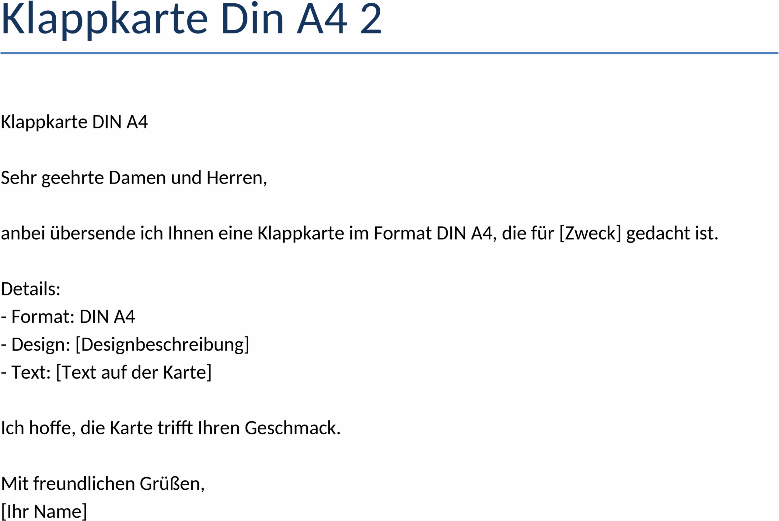 Klappkarte im Word-Format