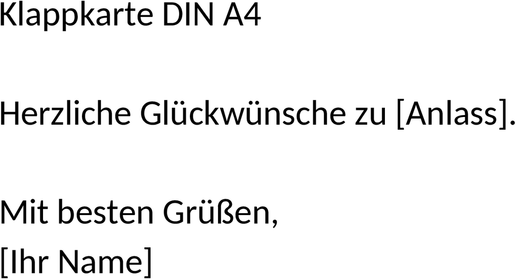 Klappkarte im DIN A4 Format