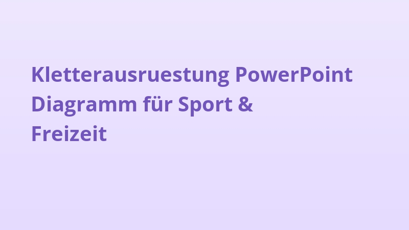 Kletterausruestung PowerPoint Diagramm für Sport & Freizeit