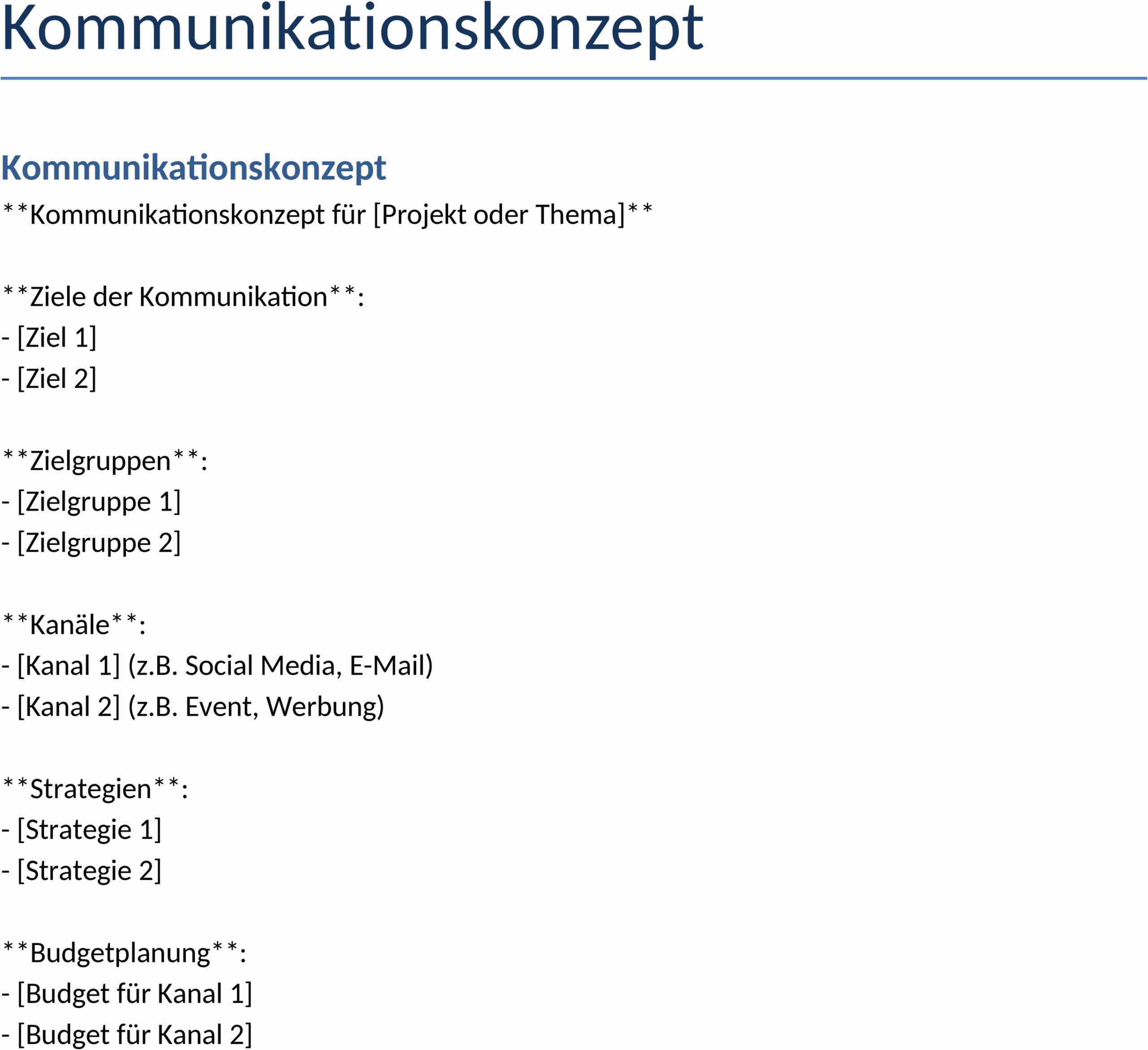 Kommunikationskonzept Word-Dokument