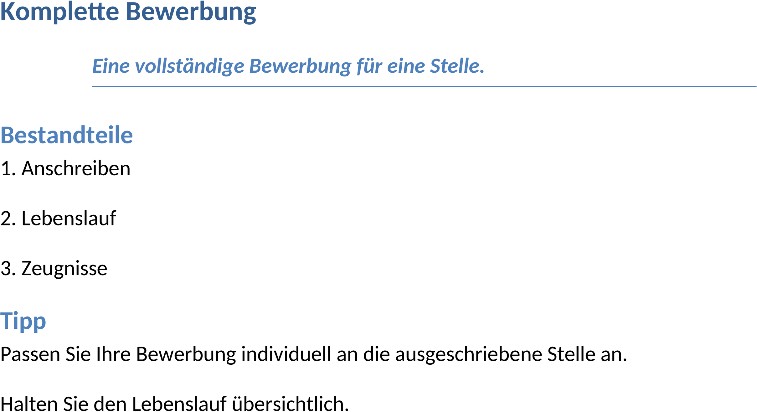 Komplette Bewerbungsvorlage in Word