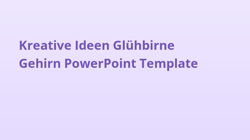 Kreative Ideen Glühbirne Gehirn PowerPoint Template