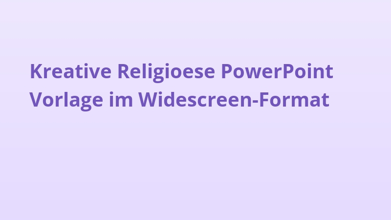 Kreative Religioese PowerPoint Vorlage im Widescreen-Format