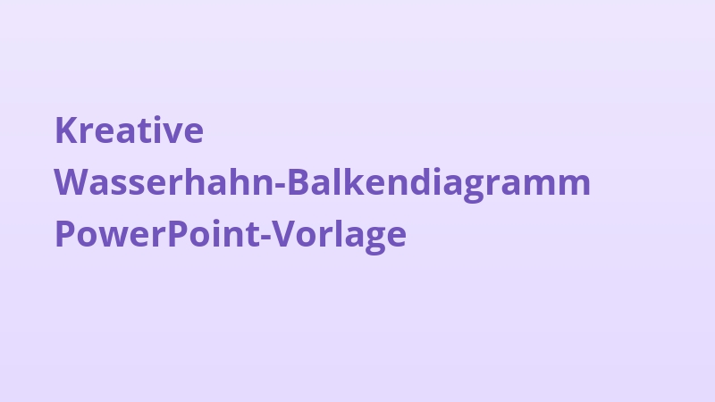Kreative Wasserhahn-Balkendiagramm PowerPoint-Vorlage