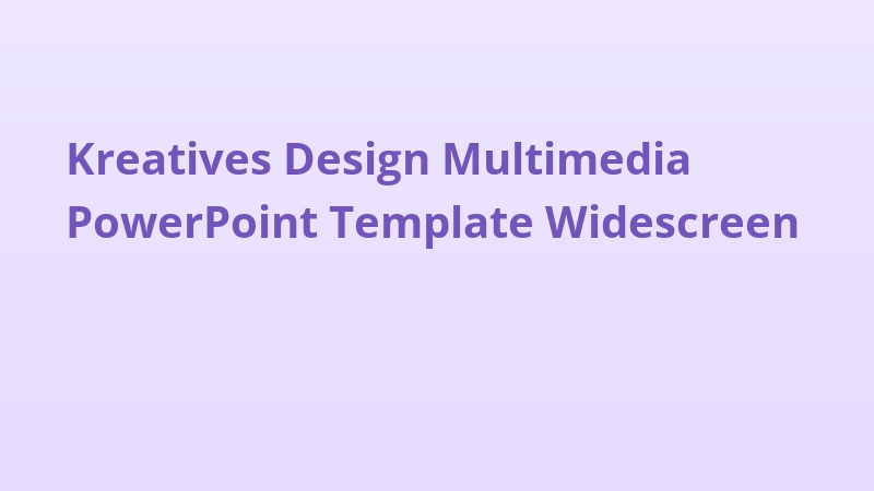 Kreatives Design Multimedia PowerPoint Template Widescreen