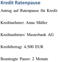 kredit-ratenpause-antrag-vorlage