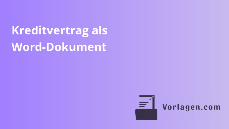 Kreditvertrag als Word-Dokument